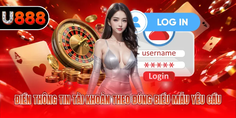 Đăng Nhập U888 - Hướng Dẫn Truy Cập Nhanh, Mượt Mà 2 Điền thông tin tài khoản theo đúng biểu mẫu yêu cầu