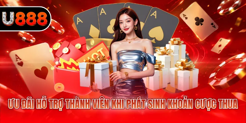 Khuyến Mãi U888 2 Ưu đãi hỗ trợ thành viên khi phát sinh khoản cược thua